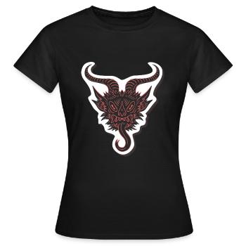 Grüße Krampus Weihnachtsdämon - Gruss Vom Krampus - Frauen T-Shirt - Schwarz - Vorne - AI Model Female 172 dark (172cm)