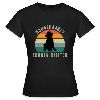 Locken Glitter Retro Sunset - Frauen T-Shirt - Schwarz - Vorne - AI Model Female 172 dark (172cm)