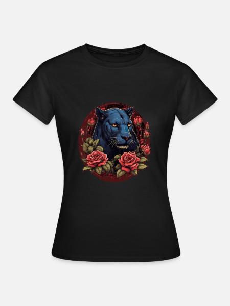 Schwarzer Panther Großkatze - Frauen T-Shirt - Schwarz