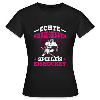 Echte Prinzessinnen spielen Eishockey - Frauen T-Shirt - Schwarz - Vorne - AI Model Female 172 dark (172cm)