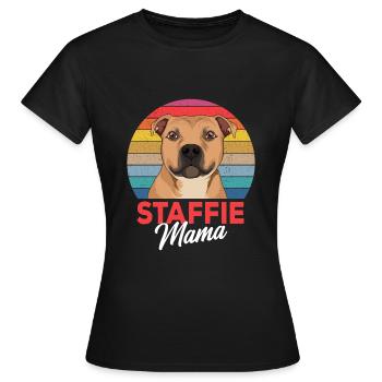 Staffordshire Bull Terrier Staffie Mama Maîtresse - T-shirt Femme - noir - Devant - AI Model Female 172 dark (172cm)