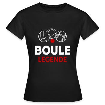 Boule Legende Boules Petanque Geschenk - Frauen T-Shirt - Schwarz - Vorne - AI Model Female 172 dark (172cm)