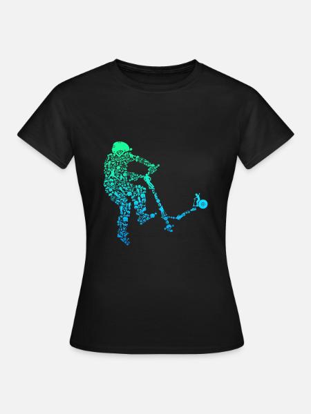 Scooter Stunt Tretroller Geschenk für Kinder - Frauen T-Shirt - Schwarz