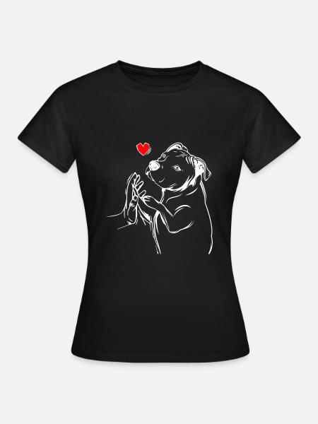 Pitbull Liebe Hunde Frauchen Geschenk - Frauen T-Shirt - Schwarz