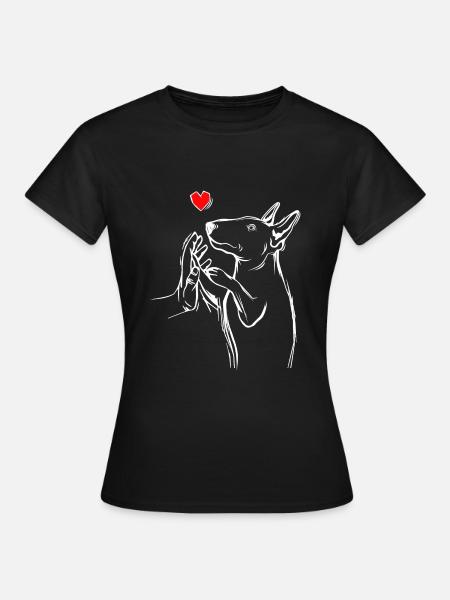 Bull Terrier Miłość Psy Mama Kochanka - Koszulka damska - czarny