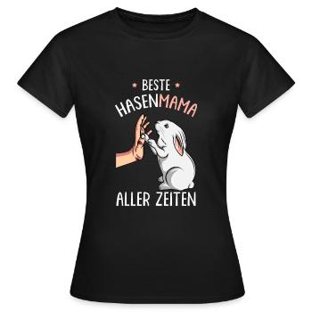 Hasenmama Hase Kaninchen Hasen - Frauen T-Shirt - Schwarz - Vorne - AI Model Female 172 dark (172cm)