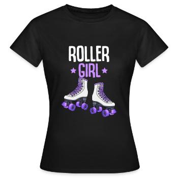 Roller Skates Roller Girl Roller Skate Roller Skates - Women's T-Shirt - black - Front - AI Model Female 172 dark (172cm)