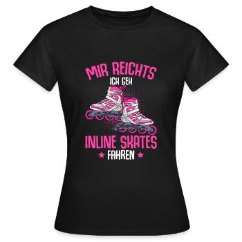 Inline Skates Inline Skating Inline Skater - Frauen T-Shirt - Schwarz - Vorne - AI Model Female 172 dark (172cm)