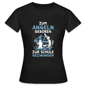 Pêcheur Né Pêcheur Fischer Enfants - T-shirt Femme - noir - Devant - AI Model Female 172 dark (172cm)