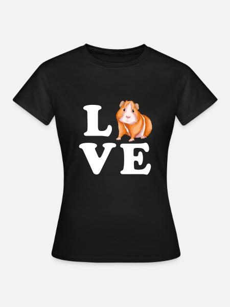 Cochon d’Inde Amour Amour Cochon d’Inde - T-shirt Femme - noir