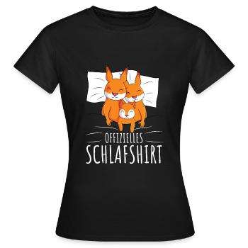 Offizielles Schlafshirt Eichhörnchen Familie - Frauen T-Shirt - Schwarz - Vorne - AI Model Female 172 dark (172cm)