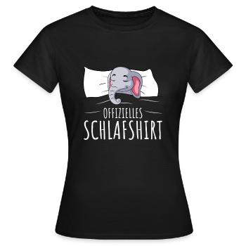 Offizielles Schlafshirt Elefant Schlafen - Frauen T-Shirt - Schwarz - Vorne - AI Model Female 172 dark (172cm)