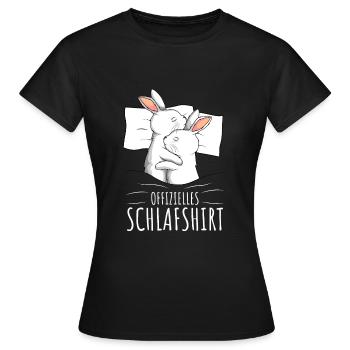 Offizielles Schlafshirt Hase Kaninchen - Frauen T-Shirt - Schwarz - Vorne - AI Model Female 172 dark (172cm)