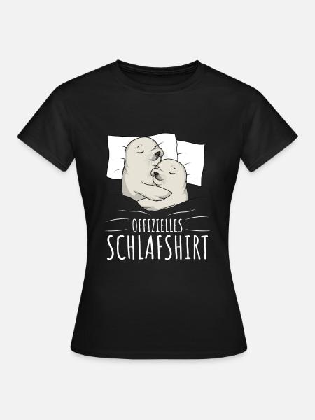 Offizielles Schlafshirt Robbe Schlafen - Frauen T-Shirt - Schwarz