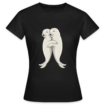Phoque Phoque Phoque Phoque Enfants - T-shirt Femme - noir - Devant - AI Model Female 172 dark (172cm)