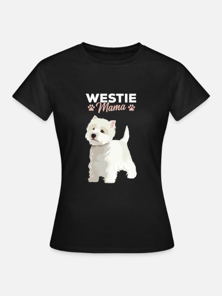 West Highland White Terrier Mama Frauchen - Dame-T-shirt - sort