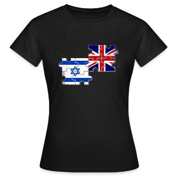 Israël Drapeau britannique Israélien Britannique - T-shirt Femme - noir - Devant - AI Model Female 172 dark (172cm)