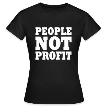 People not profit - T-shirt Femme - noir - Devant - AI Model Female 172 dark (172cm)