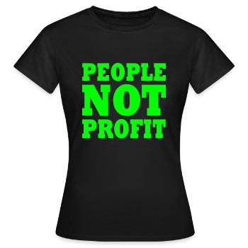 People not profit - T-shirt Femme - noir - Devant - AI Model Female 172 dark (172cm)