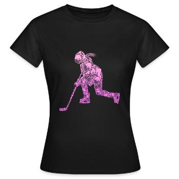 Eishockey Eishockeyspielerin Mädchen Mädchen - Frauen T-Shirt - Schwarz - Vorne - AI Model Female 172 dark (172cm)