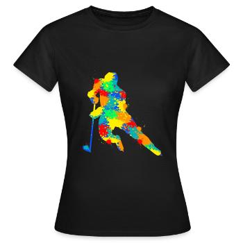 Eishockey Jungen Kinder Männer - Frauen T-Shirt - Schwarz - Vorne - AI Model Female 172 dark (172cm)