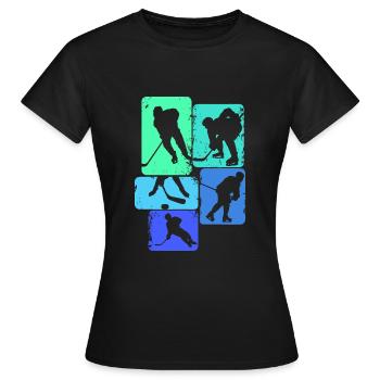 Eishockey Hockey Kinder Jungen Männer - Frauen T-Shirt - Schwarz - Vorne - AI Model Female 172 dark (172cm)