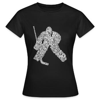 Eishockey Torwart Eishockeyspieler Jungen Männer - Frauen T-Shirt - Schwarz - Vorne - AI Model Female 172 dark (172cm)
