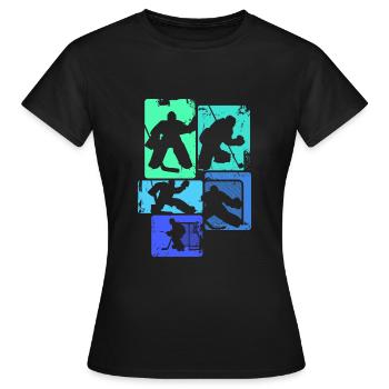 Eishockey Torwart Jungen Kinder Männer - Frauen T-Shirt - Schwarz - Vorne - AI Model Female 172 dark (172cm)
