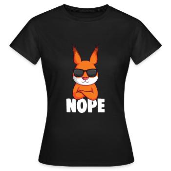 Eichhörnchen Nope Kinder Jungen Mädchen - Frauen T-Shirt - Schwarz - Vorne - AI Model Female 172 dark (172cm)