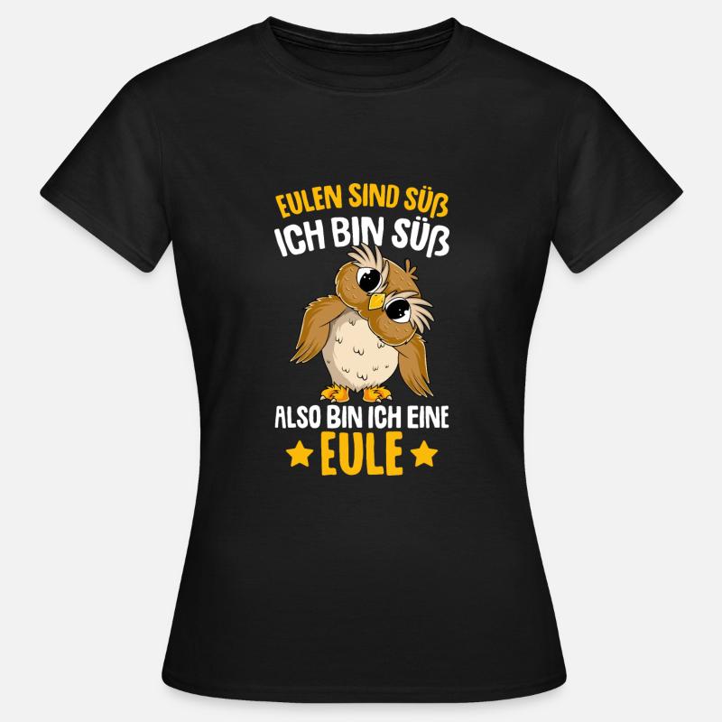 Eulen sind süß Kinder Mädchen Eule - Frauen T-Shirt - Schwarz