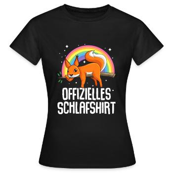 Offizielles Schlafshirt Eichhörnchen Nachthemd - Frauen T-Shirt - Schwarz - Vorne - AI Model Female 172 dark (172cm)