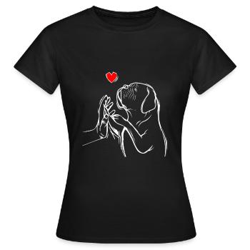 Dogue de Bordeaux Dogue Chiens - T-shirt Femme - noir - Devant - AI Model Female 172 dark (172cm)