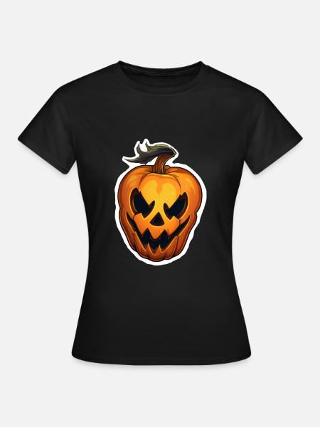 böser Halloweenkürbis - Frauen T-Shirt - Schwarz