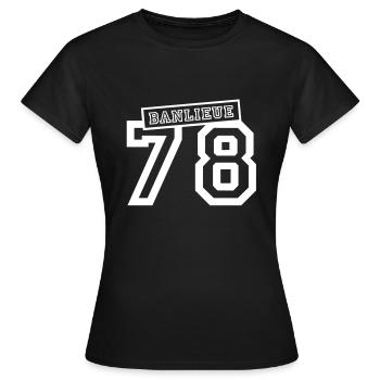 banlieue 78 - T-shirt Femme - noir - Devant - AI Model Female 172 dark (172cm)