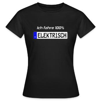 100 Prozent Elektrisch Kennzeichen - Frauen T-Shirt - Schwarz - Vorne - AI Model Female 172 dark (172cm)
