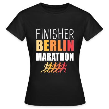 Finisher Berlin marathon run running - Women's T-Shirt - black - Front - AI Model Female 172 dark (172cm)