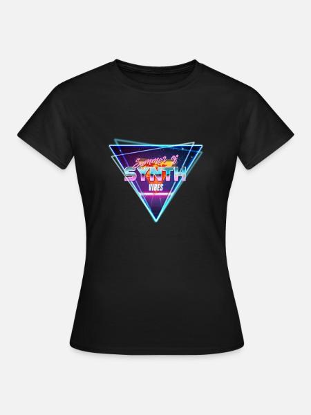 Synthwave | Retrowave Music T-Shirt "Summer of syn - Women's T-Shirt - black