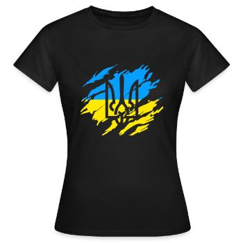 Ukraine Solidarité - T-shirt Femme - noir - Devant - AI Model Female 172 dark (172cm)