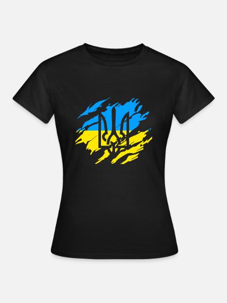 Ukraine Solidarität - Frauen T-Shirt - Schwarz