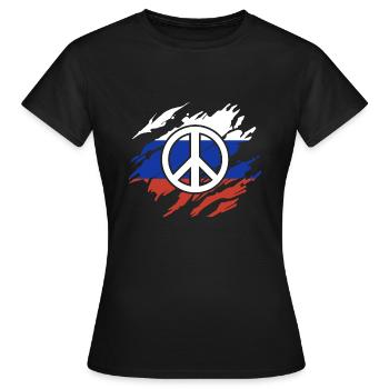 Solidarité avec la Russie - T-shirt Femme - noir - Devant - AI Model Female 172 dark (172cm)