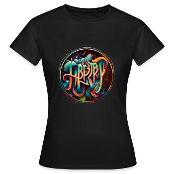 "Trippy" Graffiti Theme 3 - Women's T-Shirt - black - Front - AI Model Female 172 dark (172cm)