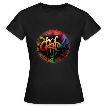 Chakras Graffiti Theme 2 - Women's T-Shirt - black - Front - AI Model Female 172 dark (172cm)