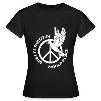Paix dans le monde Journée mondiale de la paix Colombe de la paix - T-shirt Femme - noir - Devant - AI Model Female 172 dark (172cm)