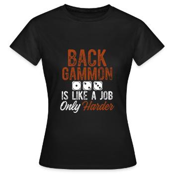 backgammon job - T-shirt Femme - noir - Devant - AI Model Female 172 dark (172cm)