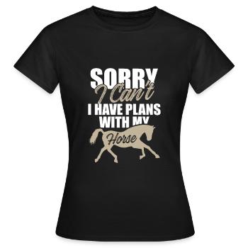 plans chevaux - T-shirt Femme - noir - Devant - AI Model Female 172 dark (172cm)