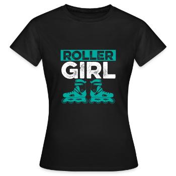 roller girl inline skate - Women's T-Shirt - black - Front - AI Model Female 172 dark (172cm)