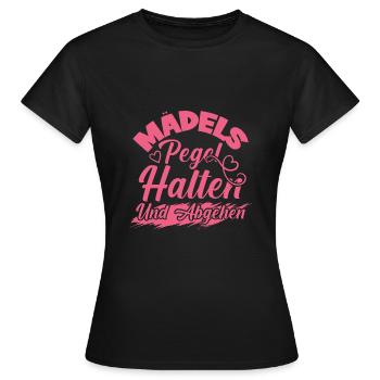 Mädels Pegel Halten - Frauen T-Shirt - Schwarz - Vorne - AI Model Female 172 dark (172cm)