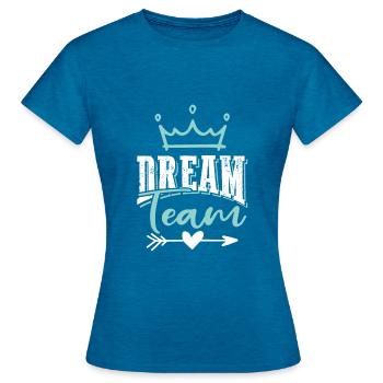 Dream Team - T-shirt Femme - bleu saphir antique chiné - Devant - AI Model Female 172 dark (172cm)
