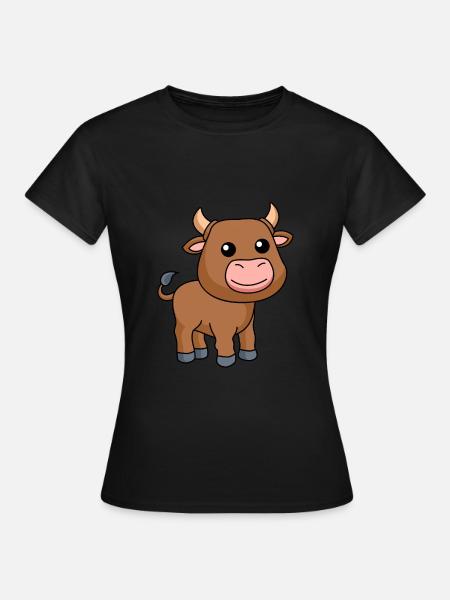 Stier Comic Tier - Frauen T-Shirt - Schwarz