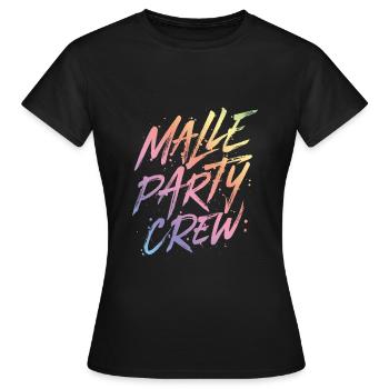 malle party crew bunt - Frauen T-Shirt - Schwarz - Vorne - AI Model Female 172 dark (172cm)